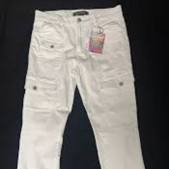 New SANCTUARY COTTON Poppy Solid Bootcut Chino Cargo Pants in White 298BJ0 - Picture 7 of 8